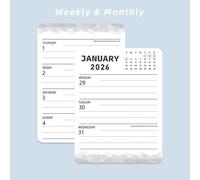 Generisch Planificador diario | Cuaderno de encuadernación en espiral 2026 - Libro de bolsillo A7 para dibujo, educación, enfermería, estudio, investigación, citas de profesión