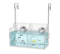 Generisch Plantador de acuario, bandeja para tanque de peces, soporte divisor acrílico, pantalla hidropónica para plantas acuáticas Vines Moss, cesta colgante ajustable transparente, doble rejilla