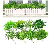 Generisch Plantas artificiales y flores artificiales como reales, resistentes a la intemperie y a los rayos UV, para exteriores, balcón, jardín, jardinera y decoración, diferentes variedades para