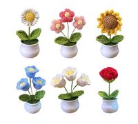 Generisch Plantas en maceta | Hecho a mano | Orquídea de campana tejida a mano, pequeña planta en maceta, flores de ganchillo, regalo divertido para plantas de apoyo, para el día de la madre