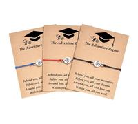 Generisch Plata Pulsera Natural Anillos de Diplomas de Corazón 1 Pieza Pulsera y 1 Pieza Tarjeta Excelente para aquellos que se embarcan en una nueva vida. Con Mensaje Pulsera Joyería, talla única