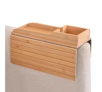 Generisch Plateau D'Accoudoir De Canapé - Support De Taza Pliant En Bois Marron - Organizador Antidérapant Pour Boissons, Téléphone, Télécommande, Collations - Accesorio Gain Place Pour Salon