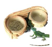Generisch Plato de alimentación para reptiles, cuenco transparente de resina, soporte de alimentación y decoración de acuario, para reptiles, lizards, hámsters, leopardo gecko, dragón barbado
