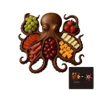Generisch Plato de pícnic, tabla de servir, tabla de platos en forma de pulpo para carne, queso, mariscos, cocina, estilo rústico, mesa de comedor, pícnic, fuente de servir, entrega
