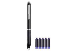 Generisch Pluma estilográfica retráctil - Pluma estilográfica recargable para estudiantes, con 5 cartuchos resistentes a la suciedad, herramienta de caligrafía extensible para firmar contratos
