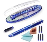 Generisch Pluma Fuente Retráctil, Pluma Fuente Retráctil, 0.38mm Tinta Azul&Negra Barril Transparente Incluye 5 Cartuchos de Tinta Recargables, Cartuchos Escritura Suave para Diarios y Garabato