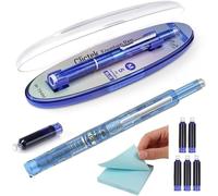 Generisch Pluma Fuente Retráctil, Pluma Fuente Retráctil, 0.38mm Tinta Azul&Negra Barril Transparente Incluye 5 Cartuchos de Tinta Recargables, Cartuchos de Escritura Suave para Diarios y Garabato