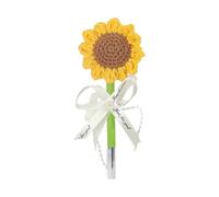 Generisch Plumas con flores en la parte superior - Crochet Sunflower Decorative Pens - Knitted Handmade Writing Supplies Decor Stationery for Teacher Kids School Work Guest Offices Party Favor Wedding