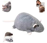 Generisch Plushs de ratón, juguete animal relleno, juguete de animales de peluche de 2026, peluche de rato gordo, gigante, muñeca suave para cumpleaños y decoración navideña (gris, 90 cm)