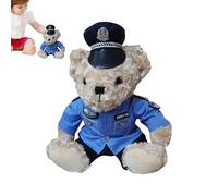 Generisch Políticas de peluche de oso,Oso de peluche decorativo | Oso de peluche suave con vestido policial extraíble, juguete de peluche para niños, niñas y