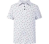 Generisch Polo de manga corta para niño con estampado integral - Polo con estampado de tiburones y veleros | Camiseta de verano para niños para ocio y excursiones