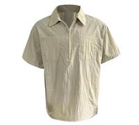 Generisch Polo para hombre, manga corta, con cremallera, moderno con bolsillo en el pecho, camiseta de negocios, informal, camiseta funcional con cuello, camiseta deportiva con cremallera, camiseta