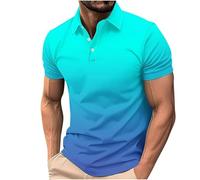 Generisch Polo UPF 50+ de manga corta Golf Tenis Polo Camisetas Cuello en V Tops Protección UV Secado Rápido Camiseta Deportiva Casual Verano Camisetas, Camiseta H2-verde menta, L