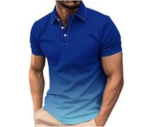 Generisch Polo UPF 50+ de manga corta Golf Tenis Polo Camisetas Cuello en V Tops Protección UV Secado Rápido Camiseta Deportiva Casual Verano Camisetas, Camiseta H3-marine, 5XL