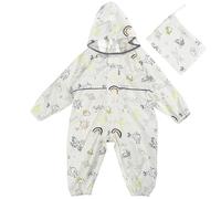 Generisch Poncho de lluvia de una pieza con protector de lluvia reutilizable para exteriores, Gris claro., 6-7 años