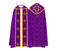 Generisch Poncho para hombre unisex para sacerdote Chasuble Iglesia Católica Vestments Capa de sacerdote Celebrante Padre Disfraz Pastor Vestment Romano Bautismo Litúrgico