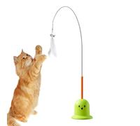 Generisch Portable Feather Cat Teaser Wand Suction Cup Kitten Exercising Toy, 3,35 x 29,92 pulgadas Interactive Sturdy Compact Cat Teasing Wall with Bell for Pets Exercise and Playtime