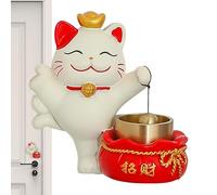 Generisch Portacamas Chat Puerta Carillon - Timbre creativo para puerta, decoración de puerta, campana de gato, anillo adhesivo que atrae riqueza, ideal para la felicidad, un accesorio elegante