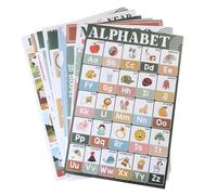 Generisch Póster educativo para niños, 18 piezas, póster educativo del alfabeto boho | colorido diseño calmante del espacio con actividades preescolares para guardería, guardería, guardería preescolar