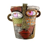 Generisch Pot de Fleurs créatifs en résine - Pots de Fleurs créatifs Pour plantes Grasses, Motifs Abstraits Vintage, colorées et arc--, ornements Antiques uniques résine Avec Poignées Pour Balco