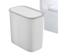 Generisch Poubelle Étroite Avec Couvercle - 28 x 17 x 28 cm, PP - Poubelle À Pédale Sans Contact Anti-odeurs, Design Compact Rectangulaire Pour Salle De Bain, Cuisine, Chambre, Bureau et Restaurante