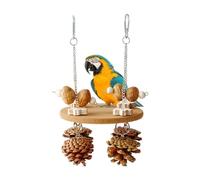 Generisch Pour Calopsittes - Balançoire Naturelle à Mâcher | Jouet Interactif Suspendu - Accesorios Cage Oiseaux Pour Conure Ara Perruche Pigeon Moineau | Enrichissement Intérieur Exté-