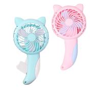 Generisch Prensa Manual Petit Ventilateur - Mini Portable Cartoon | de Poche sans Pile pour Filles Femmes | Voyage Plein Air Été Petit Ventilateur à Main