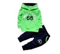 Generisch Primavera Invierno Números 68 Impreso Moda Casual Bebé 0 5 Años Sudadera con Capucha Manga Larga Conjuntos, verde, 2-3 años