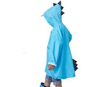 Generisch Primavera, verano niños niñas color sólido abotonado grueso poncho impermeable ponchos de lluvia, azul, 8-9 años