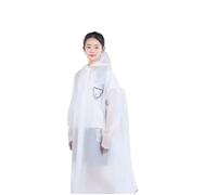 Generisch Primavera, verano y otoño niños y niñas color sólido abotonado poncho grueso impermeable ponchos de lluvia, Blanco, 14-16 años