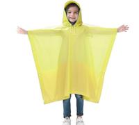 Generisch Primavera, verano y otoño niños y niñas color sólido abotonado poncho grueso impermeable ponchos de lluvia, amarillo, 5-10Years