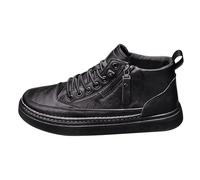 Generisch Primavera y alta tabla de ocio para hombre, transpirable, antideslizante, de moda, todo tipo de ropa de trabajo, deportes, zapatos casuales, zapatos de plataforma para hombre, Negro , 42 EU