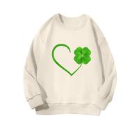 Generisch Primavera y moda impresión dulce versión cómoda de la sudadera con estampado de las niñas mejores amigos suéter para dos niñas, beige, 12-13 años