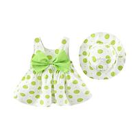 Generisch Princesa 0 - 3 puntos de vacaciones niña playa sol niño niño conjunto años vestidos de volantes vestido de verano sin mangas bebé gorro niña vestidos ropa niños, verde, 18-24 meses