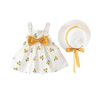 Generisch Princesa Vestidos de Bebé Niño Niños Boina Arco Sin Mangas Outings Niñas Trajes y Conjunto Ropa para Niños, amarillo, 3-6 meses