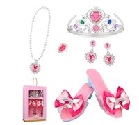 Generisch Princess Pretend Jewelry Toy, Role Play Supplies, 5 piezas para la utilidad Playtime Utility, Dress Up Shoes Feature, Household Utility Category, Set for Birthday Halloween Holiday Recital
