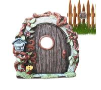Generisch Puertas de para árboles al aire libre, puerta de jardín de | Casa de muñecas 2D Puerta enana en miniatura - Decoración de árbol de para exteriores, accesorios de jardín de