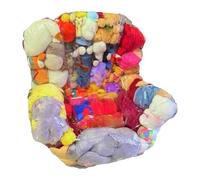 Generisch Puf de almacenamiento de peluche, 2 en 1, con soporte para juguetes, a prueba de fugas, para interiores, habitación infantil, salón, sala de juegos