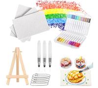 Generisch Puffy Juego de pintura 3D Magic Puffy Paint Set de 48 piezas, cuadrado/círculo/corazón, juego de pintura de espuma para pintura con textura de espuma (cuadrados-12 marcadores)