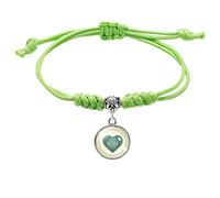 Generisch Pulsera ajustable de dos vías con colgante de cristal, regalo para el día de la madre, pulsera para parejas, vibración, talla única, Acero aleado, No es una piedra preciosa