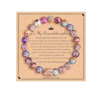 Generisch - Pulsera apilable de 4 mm para regalo de mamá, hermana, maestra, rodolita, regalo junco hombre luna 4 perlas pulsera, talla única, Vidrio