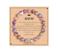 Generisch - Pulsera apilable de 4 mm para regalo de mamá, hermana, maestra, rodolita, regalo junco hombre luna 4 perlas pulsera, talla única, Vidrio