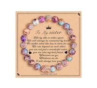 Generisch - Pulsera apilable de 4 mm para regalo de mamá, hermana, maestra, rodolita, regalo junco hombre luna 4 perlas pulsera, talla única, Vidrio