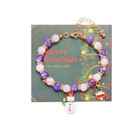 Generisch Pulsera con colgante de Papá Noel, multicolor, redondo, para mujer, estuche, talla única, Plástico, No es una piedra preciosa