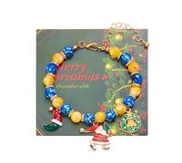 Generisch Pulsera con colgante de Papá Noel, multicolor, redondo, para mujer, estuche, talla única, Plástico, No es una piedra preciosa