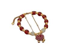 Generisch Pulsera con colgante para mujer, jade dorado, pulsera de jade elegante regalo de joyería para mujer, pulsera para mujer, colgante para perros, talla única, Metal, No es una piedra preciosa