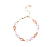 Generisch Pulsera con grabado personalizado en capas de novia, color blanco fresco, perla cultivada, pulsera de playa para mujeres adolescentes, 1 pulsera pequeña chapada en oro amarillo de 6,58