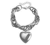 Generisch - Pulsera de 4 mm, diseño de puffy Love Thick Chain Choker Necklaces Charm Statement Jewelry For Women Girls Rose Acero Pulsera Clásica Pulsera, talla única, Metal