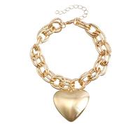 Generisch - Pulsera de 4 mm, diseño de puffy Love Thick Chain Choker Necklaces Charm Statement Jewelry For Women Girls Rose Acero Pulsera Clásica Pulsera, talla única, Metal