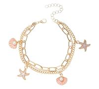 Generisch - Pulsera de acero con anillo de clip cadena para mujer, Senior Sense All Personality Accessories Sets de cuarzo rosa, talla única, Zinc alloy